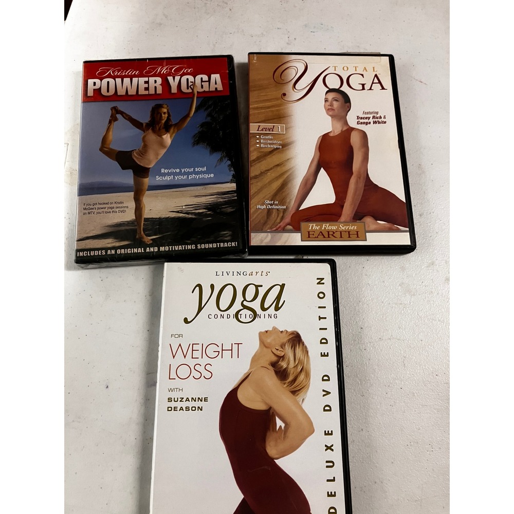 Yoga DVD Lot Kristin McGee Power Yoga Weight Loss Suzanne Deason Total Earthโ